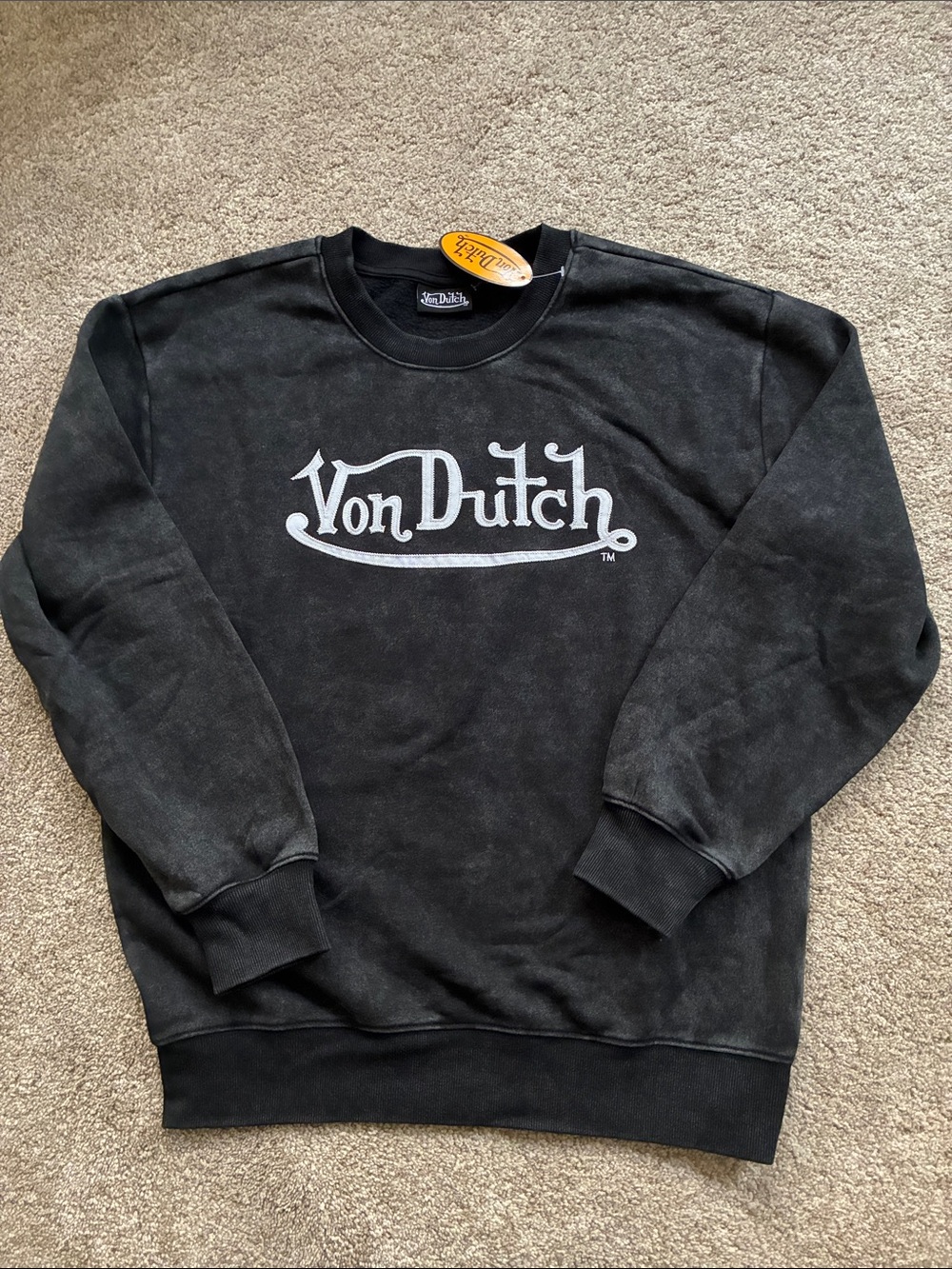 Von Dutch Black Crewneck Sweatshirt with White Logo